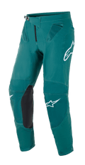 Alpinestars Supertech Blaze bukser, motocross-bukser, mørkegrønne, hvide Alpinestars-logoer, knæpaneler i sort læder, skraldelukning i taljen, mesh-ventilation ved hofterne, holdbar konstruktion til off-road kørsel