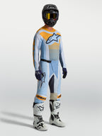 Alpinestars Techstar Maven Bukser, herre-motocrossbukser i blå og orange, atletisk race-pasform med holdbare strækzoner