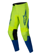 Alpinestars 2025 Fluid Haul Pants, Motocross Pants for Men, Yellow Fluo and Blue, 600D polyfabric construction with pre-curved legs and synthetic leather knee panels