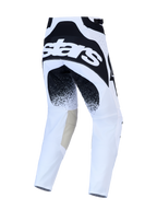 Alpinestars Techstar Swan Bukser, hvide og sorte MX-bukser set bagfra med læder på knæene og race-pasform til motocross.