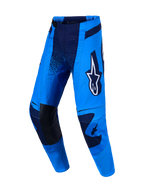 Alpinestars Techstar Swan Pants, professional motocross racing pants in blue and deep blue with reinforced leather knees.