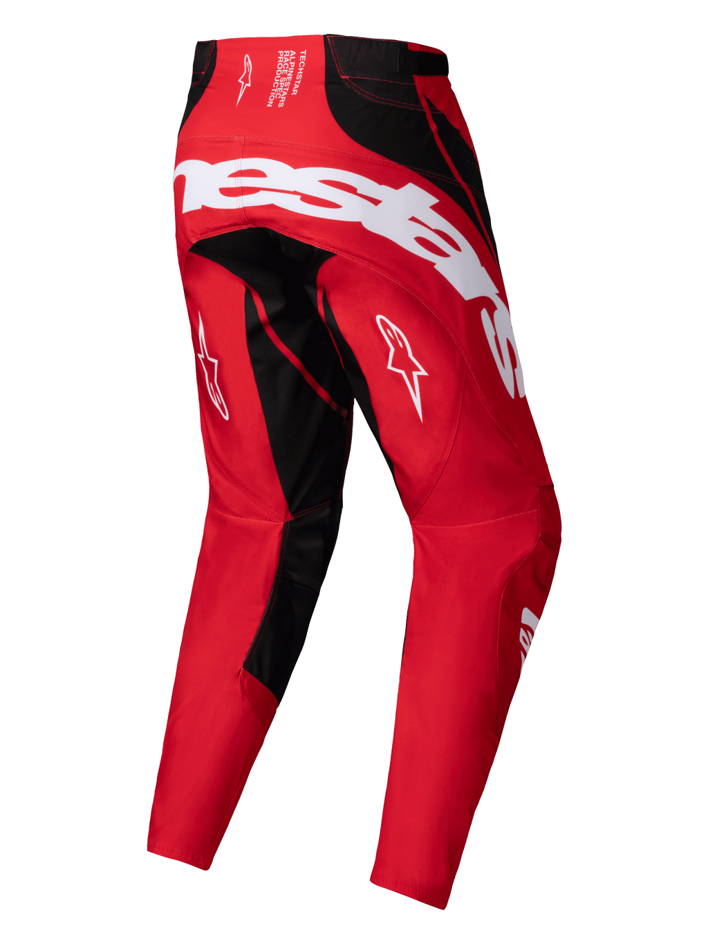 Alpinestars 2025 Techstar Dreem Bukser, herre motocross off-road bukser set bagfra, rød og sort med hvide detaljer og slidstærk stretch ripstop-konstruktion
