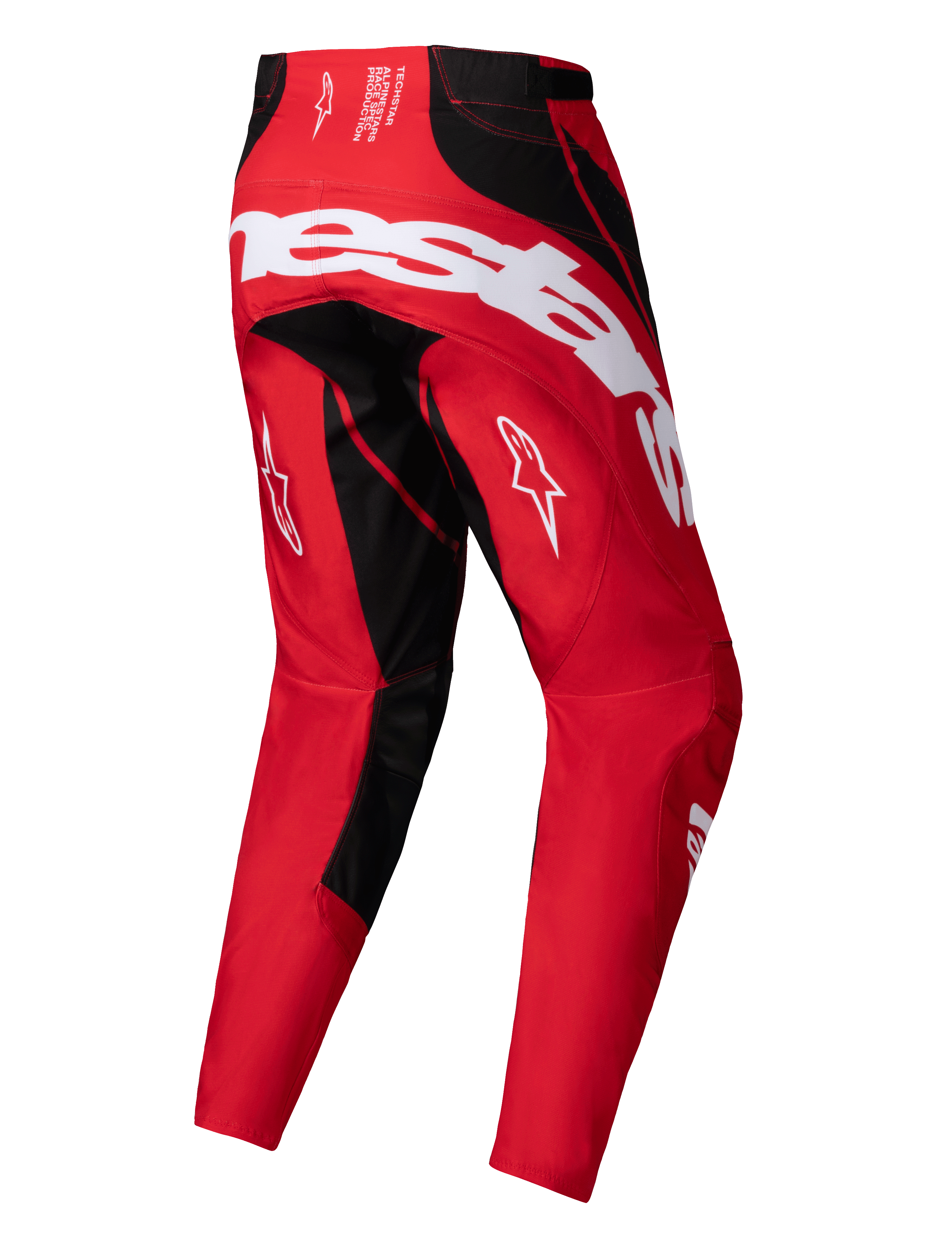 Alpinestars 2025 Techstar Dreem Bukser, herre motocross off-road bukser set bagfra, rød og sort med hvide detaljer og slidstærk stretch ripstop-konstruktion
