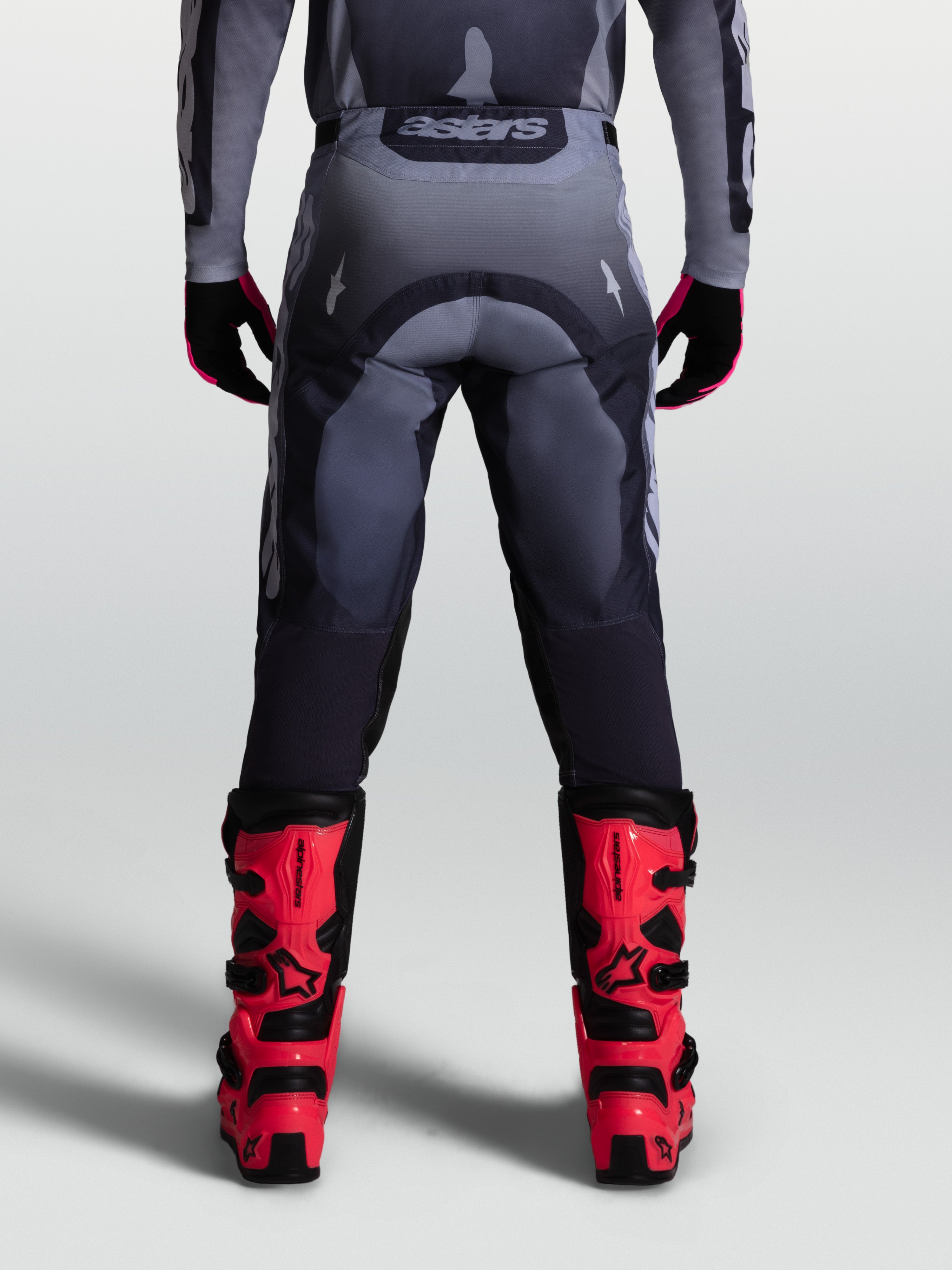 Alpinestars Racer Amber Pants, Men's Motocross Racing Pants, Graystone and Cold Gray, durable 600D polyfabric, rear view.
