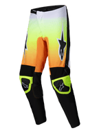 Alpinestars 2025 Fluid Wurx bukser, herre motocross off-road bukser, gul, orange og sort, let 600D polyfabric-konstruktion med forbøjede ben og syntetisk læderforstærkede knæ