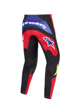 Alpinestars 2026 Fluid Grid Pants, Motocross Pants, Red Black and Purple, rear view featuring bold Alpinestars branding on the back yoke and thighs, reinforced black knee panels and ergonomic sport-fit design for off-road riding