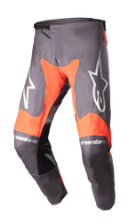 Alpinestars 2023 Racer Hoen bukser, motocross-racerbukser, Magnet og Hot Orange, store hvide stjernelogoer på lårene, indvendige knæpaneler i sort læder, skraldelås-justering i taljen, holdbar konstruktion til off-road kørsel