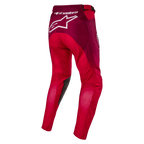 Alpinestars 2024 Racer Hoen bukser, motocross-bukser, Mars Red og Burgundy, set bagfra med stort hvidt Alpinestars-logo på sædet, ergonomisk forbøjet benkonstruktion, holdbart tekstilmateriale til off-road kørsel