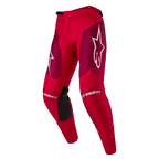 Alpinestars 2024 Racer Hoen bukser, motocrossbukser, Mars Red Burgundy, med bordeauxfarvede lårpaneler og hvid Alpinestars-branding på knæ og hofter, sorte indvendige grebspaneler på knæene, sporty forbuede design til off-road kørsel
