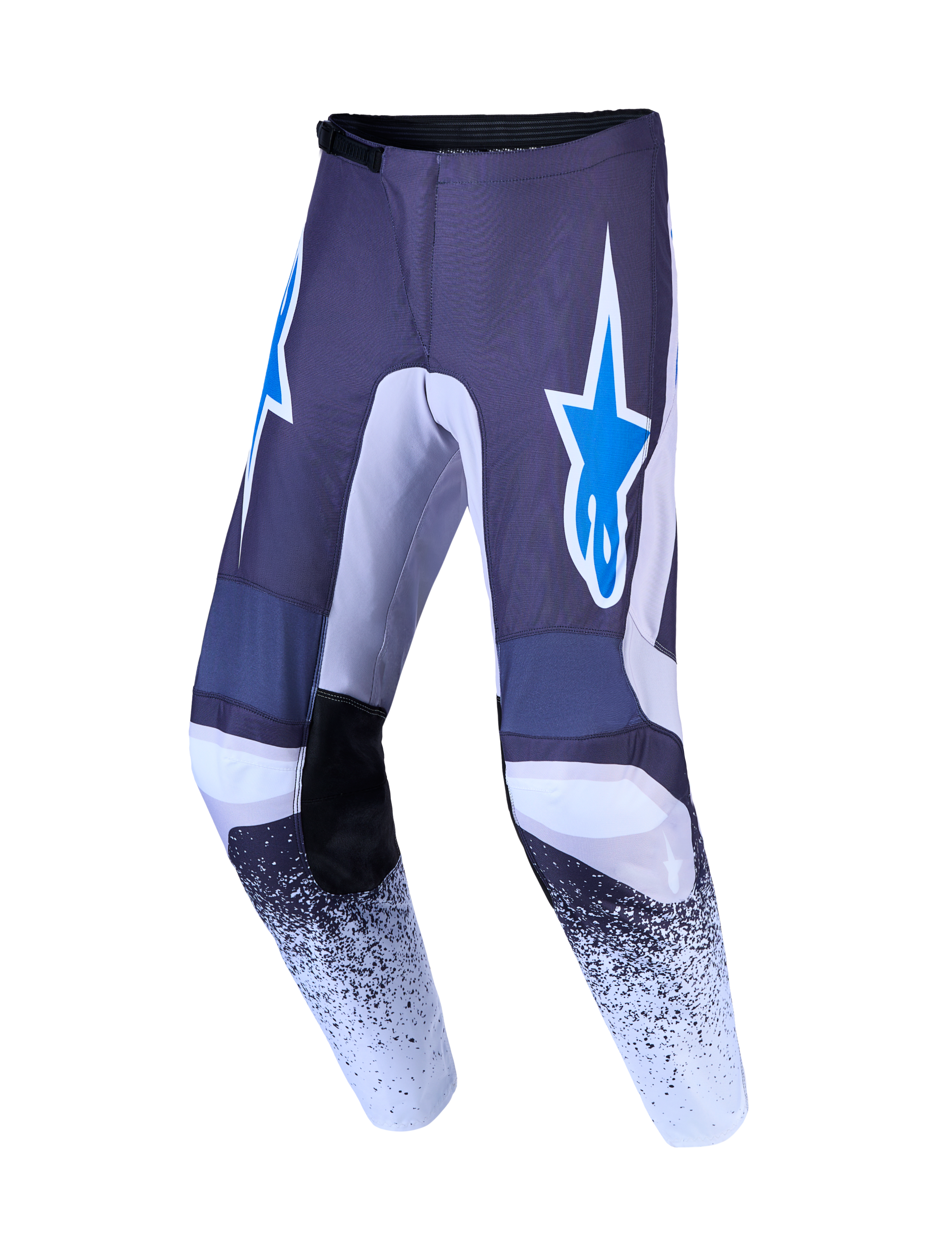 Alpinestars Fluid Drag bukser, herre-motocrossbukser, grå og blå, forstærket polyfabric med stjernelogo-grafik