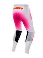 Alpinestars Supertech AFD MIG Bukser Begrænset Udgave, herre motocross off-road bukser, hvid og lyserød, set bagfra med avanceret strækstof og ventilationsdetaljer