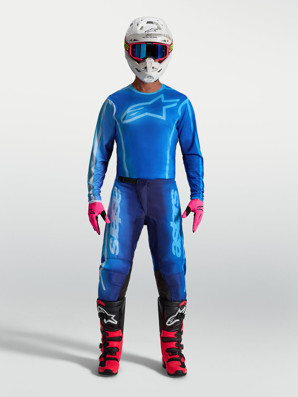 Alpinestars Fluid Kepler Pants, Blue Men's motocross riding pants with durable 600D polyfabric and stretch panels.
