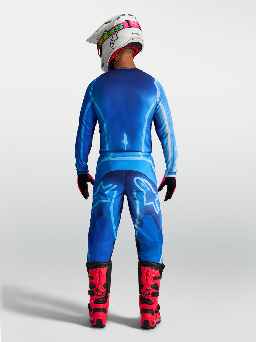 Alpinestars Fluid Kepler Pants, Men's Motocross Gear in Ucla Blue, rear view showing ergonomic fit and durable polyfabric.