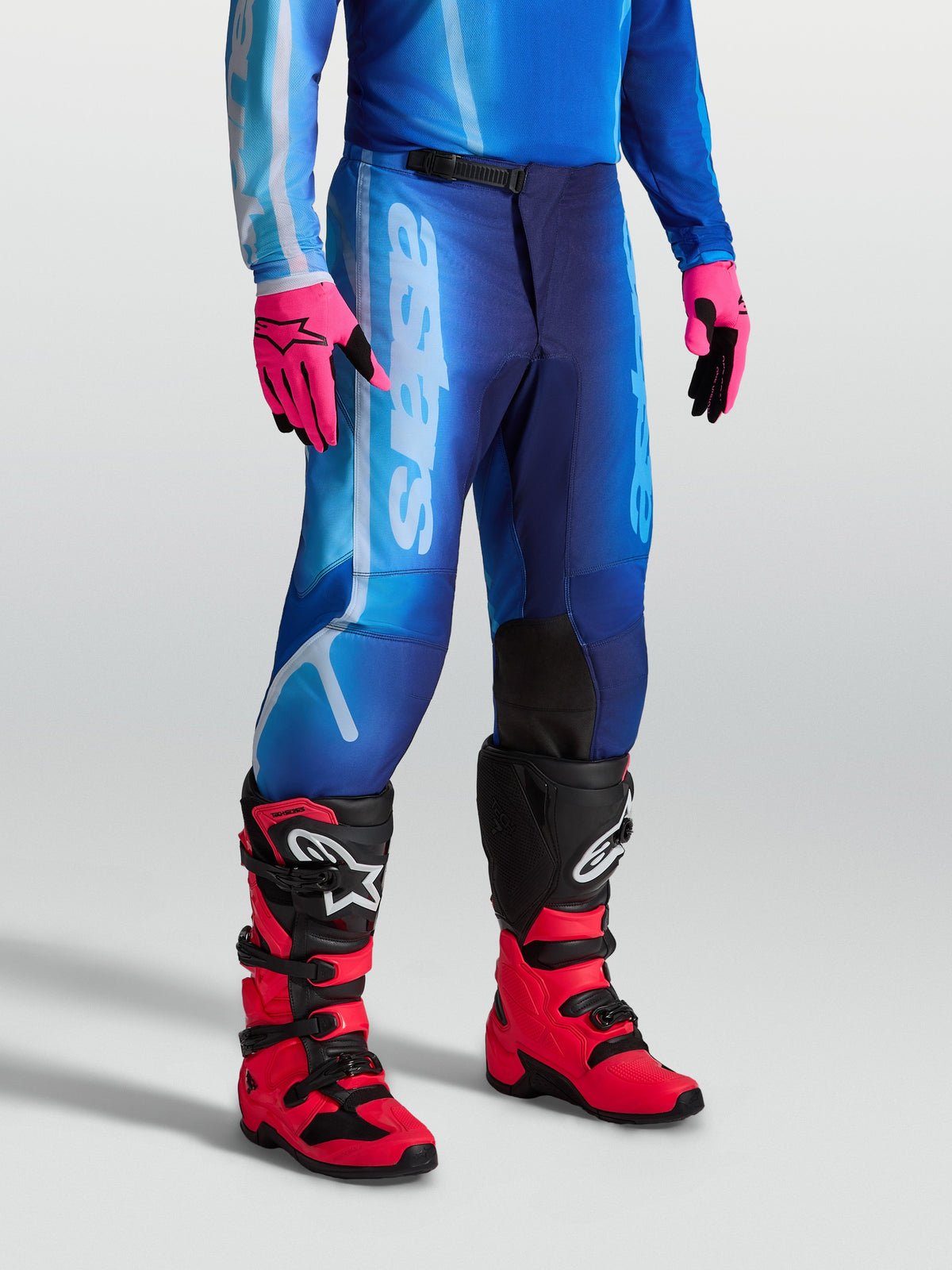 Alpinestars Fluid Kepler bukser, blå herre-motocrossbukser i 600D polyfabric med forbuet ben-design til MX.
