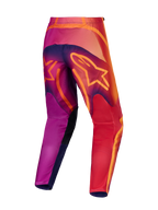 Alpinestars Fluid Kepler Motocross Pants, back view, Purple and Orange, durable 600D polyfabric with ergonomic sport fit.