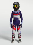 Alpinestars 2027 Supertech Dyna bukser til ungdom, lilla og pink fluo motocrossbukser, høj ydeevne til off-road racing.