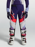 Alpinestars Youth Supertech Dyna Pants for motocross, purple and pink fluo, lightweight stretch rip-stop construction.