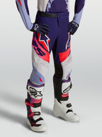 Alpinestars 2027 Supertech Dyna bukser til ungdom, lilla og pink motocrossbukser i slidstærk stretch rip-stop, atletisk pasform til off-road racing.