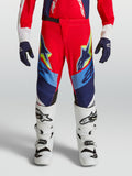 Alpinestars 2027 Supertech Dyna bukser ungdom, røde og blå motocrossbukser med atletisk pasform og stretch rip-stop.
