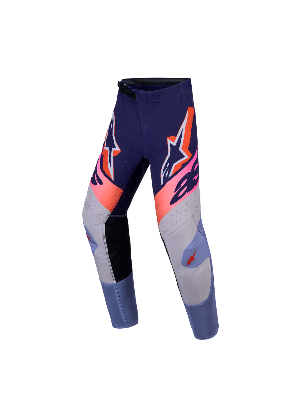 Alpinestars Supertech Dyna bukser til ungdom, motocrossbukser, lilla og pink, strækbar rip-stop konstruktion, atletisk pasform.