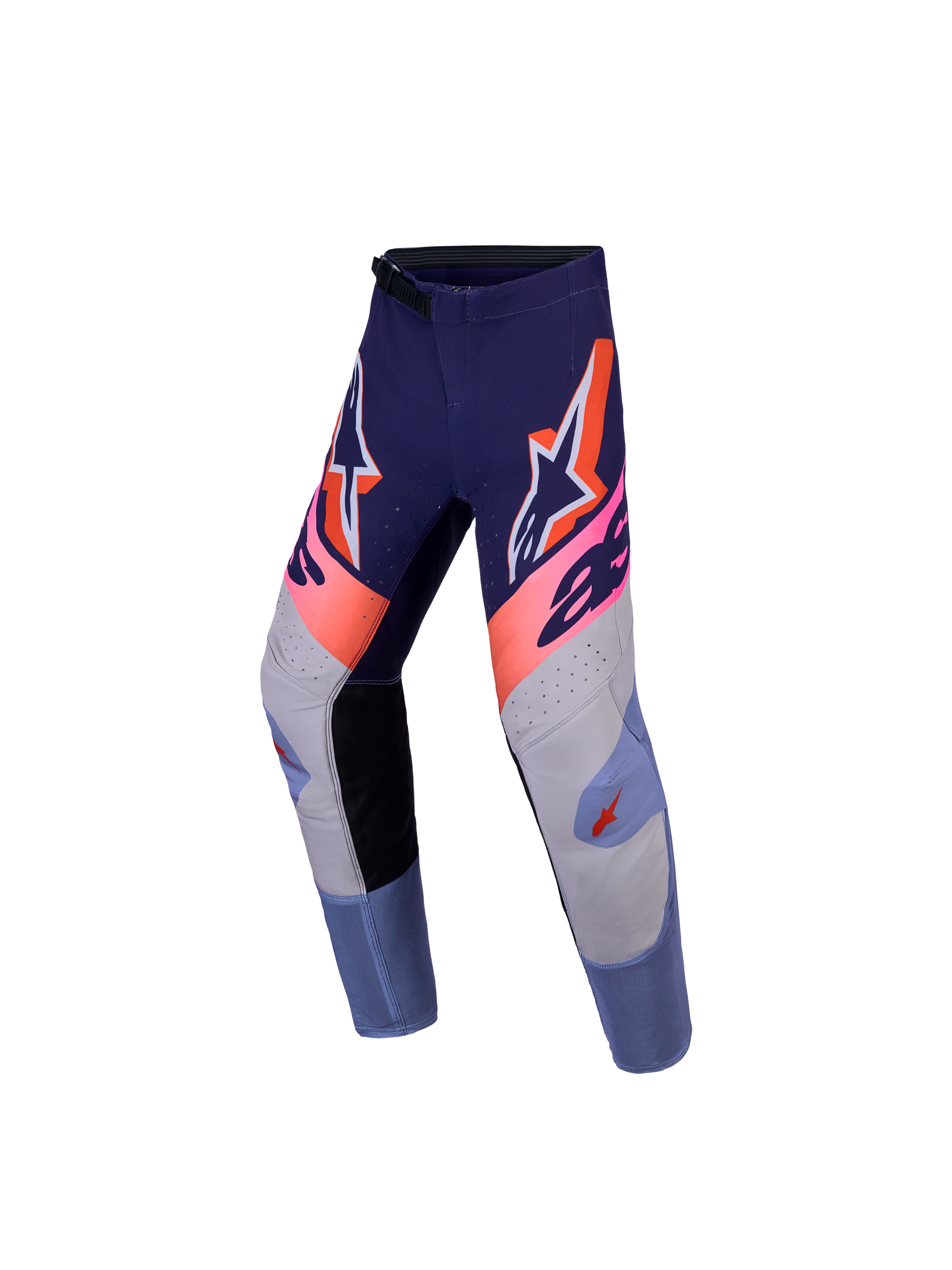 Alpinestars Supertech Dyna bukser til ungdom, motocrossbukser, lilla og pink, strækbar rip-stop konstruktion, atletisk pasform.