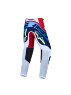 Alpinestars Supertech Dyna bukser til ungdom, motocrossbukser i rød, hvid og mørkeblå, bagfra, atletisk pasform til MX