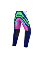 Alpinestars Youth Supertech Maven Pants, blue and green motocross racing pants with durable rip-stop fabric.