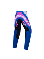 Alpinestars Supertech Maven bukser til ungdom, blå og pink motocrossbukser med forstærket sæde, set bagfra