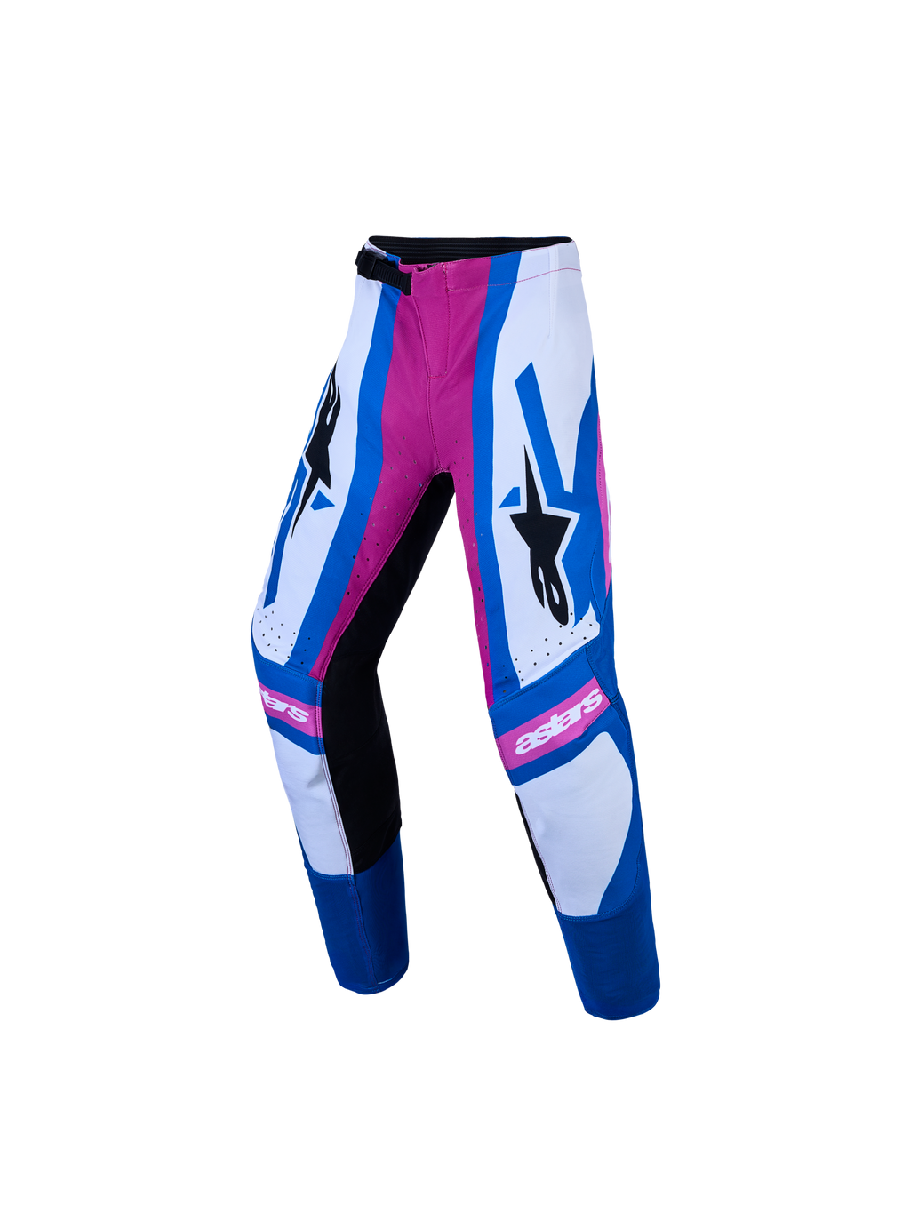 Alpinestars Supertech Maven bukser og gear set til ungdom, motocrossbukser i hvid, pink og blå, atletisk off-road pasform.