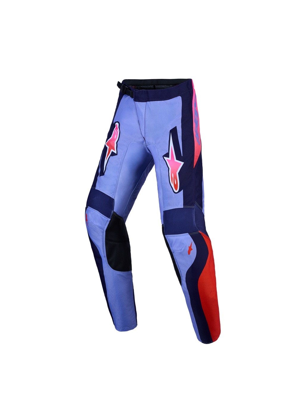Alpinestars Fluid Hunt bukser ungdom, lilla og pink fluo motocrossbukser med ergonomisk pasform i slidstærkt tekstil.