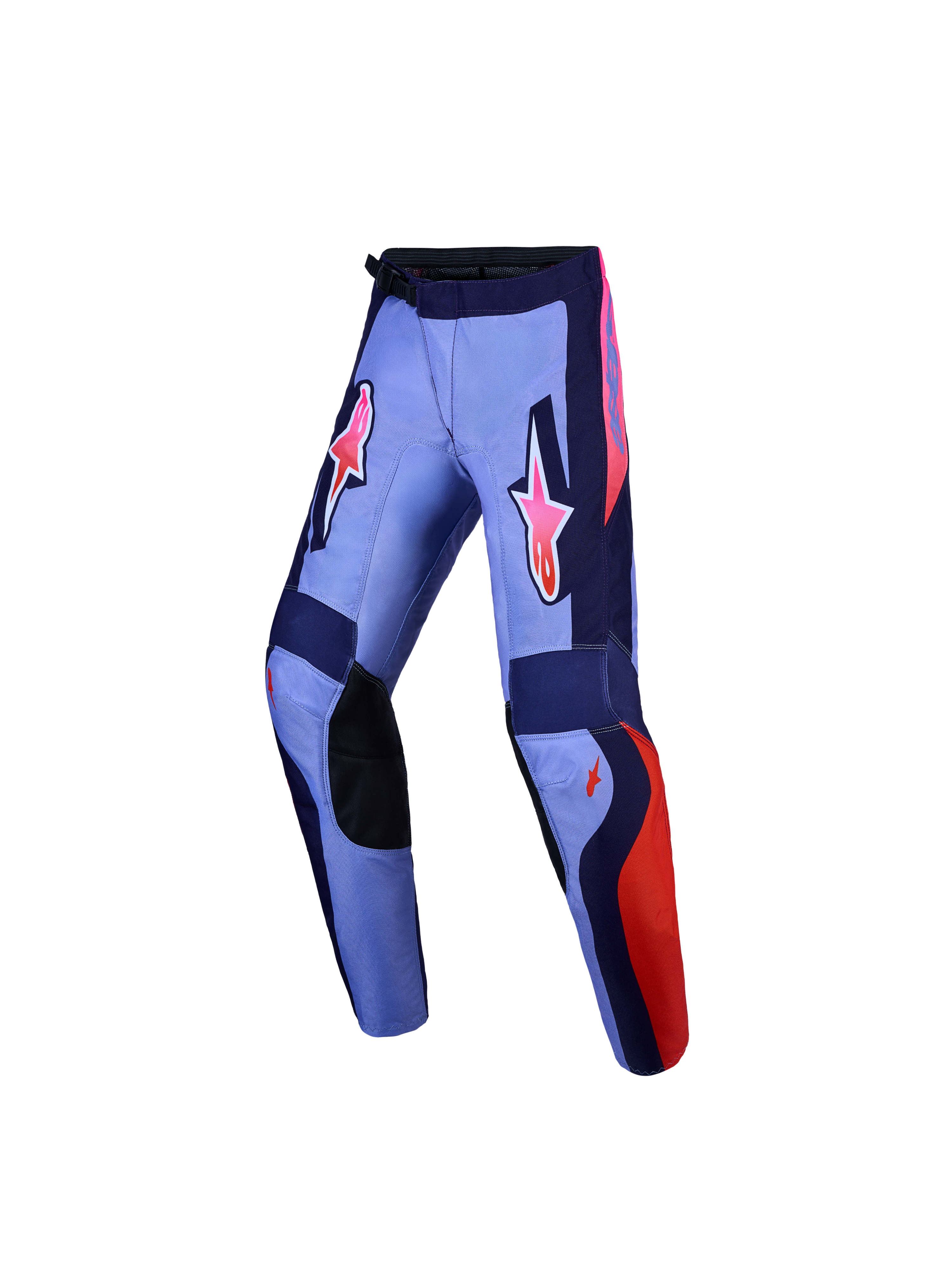 Alpinestars Fluid Hunt bukser ungdom, lilla og pink fluo motocrossbukser med ergonomisk pasform i slidstærkt tekstil.
