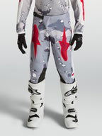 Alpinestars 2027 Fluid Lone Bukser Ungdom, motocrossbukser til unge, grå camo og rød, slidstærk 600D polyfabric, ergonomisk pasform til MX og off-road-kørsel