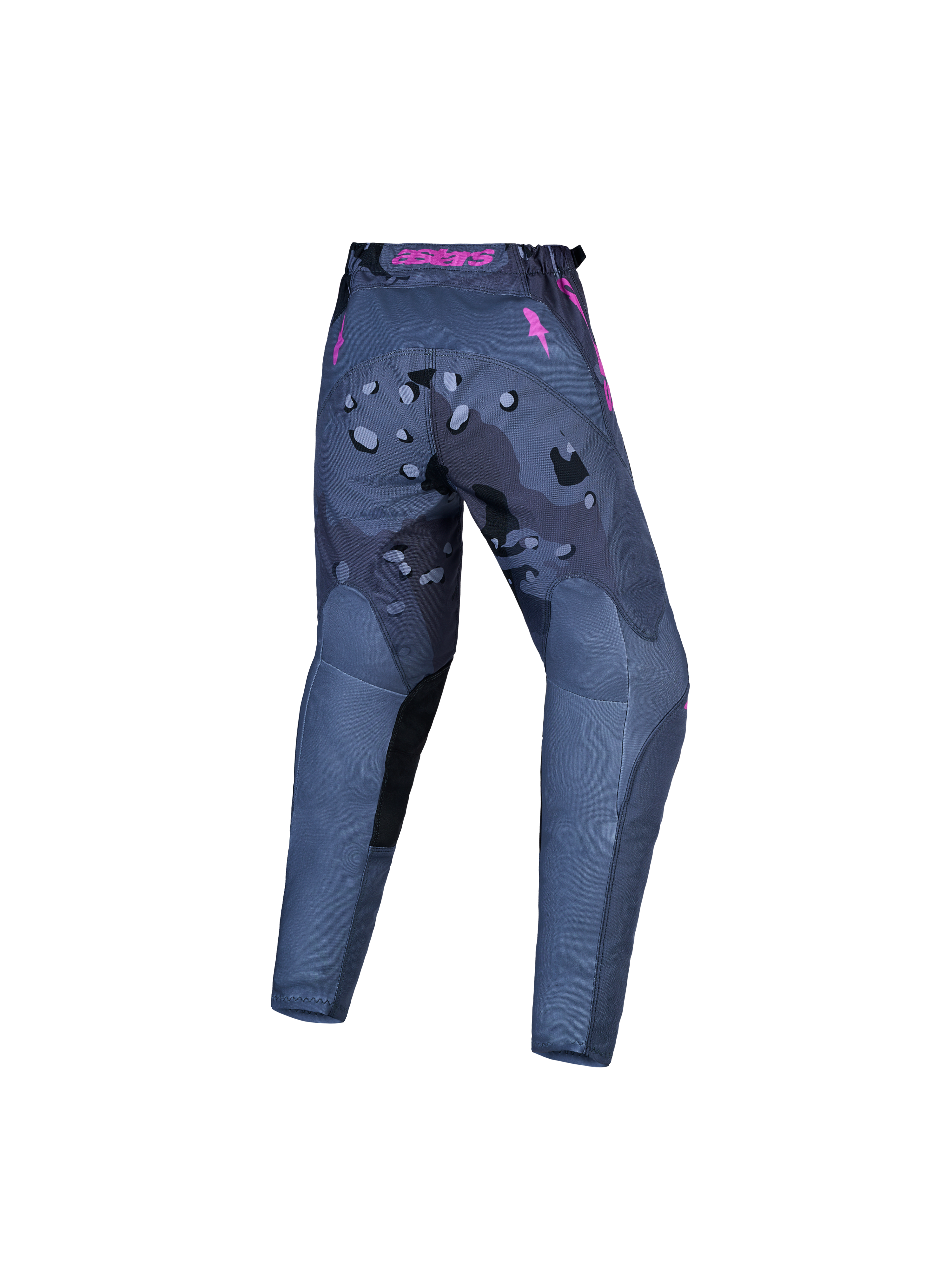 Alpinestars Youth Fluid Lone V2 Pants, Youth Motocross gear, Grey and Pink camo pattern, rear view for off-road performance.