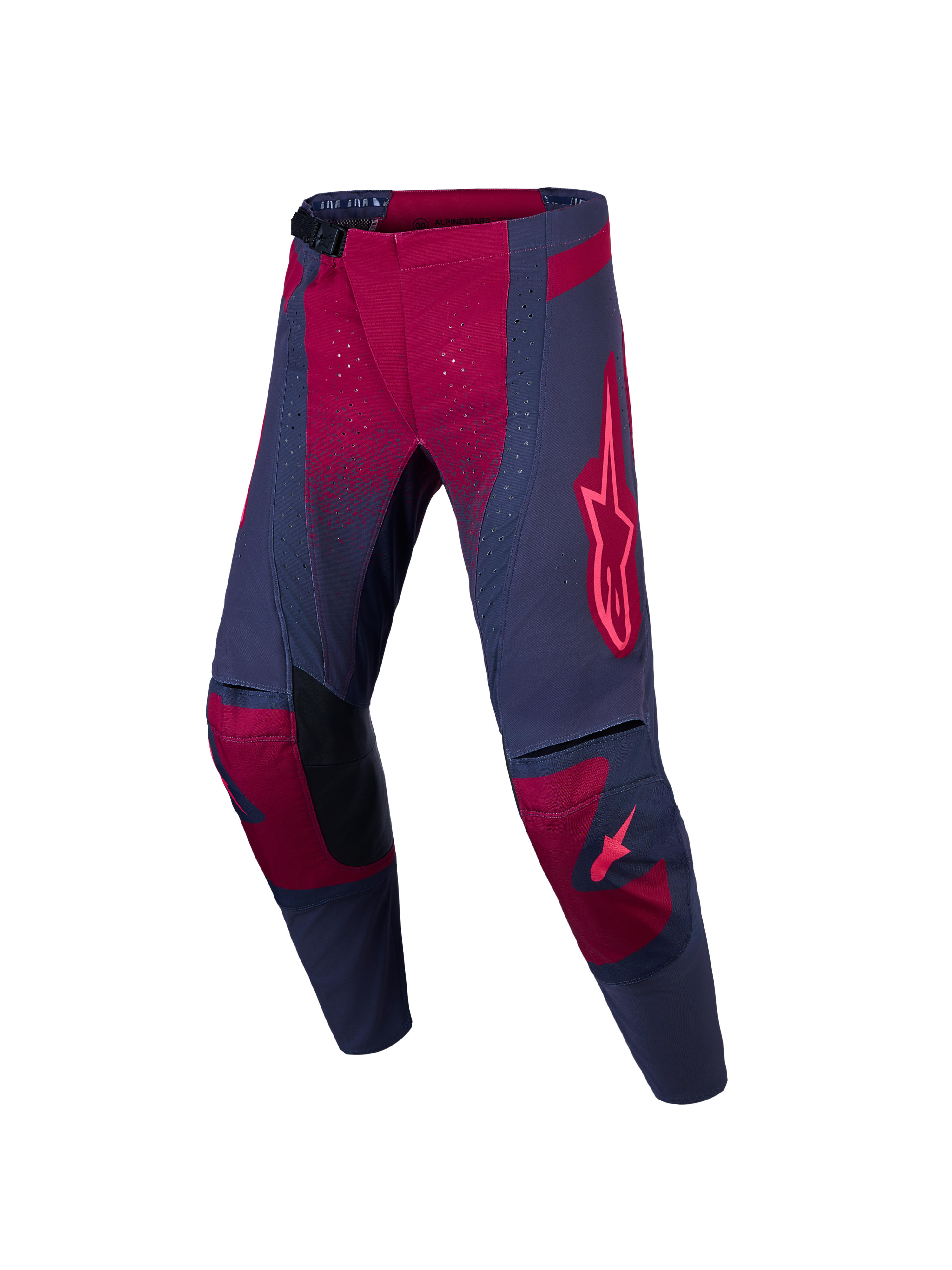 Alpinestars Stella Techstar Swan bukser, motocrossbukser til kvinder, grå og rød med perforerede ventilationspaneler