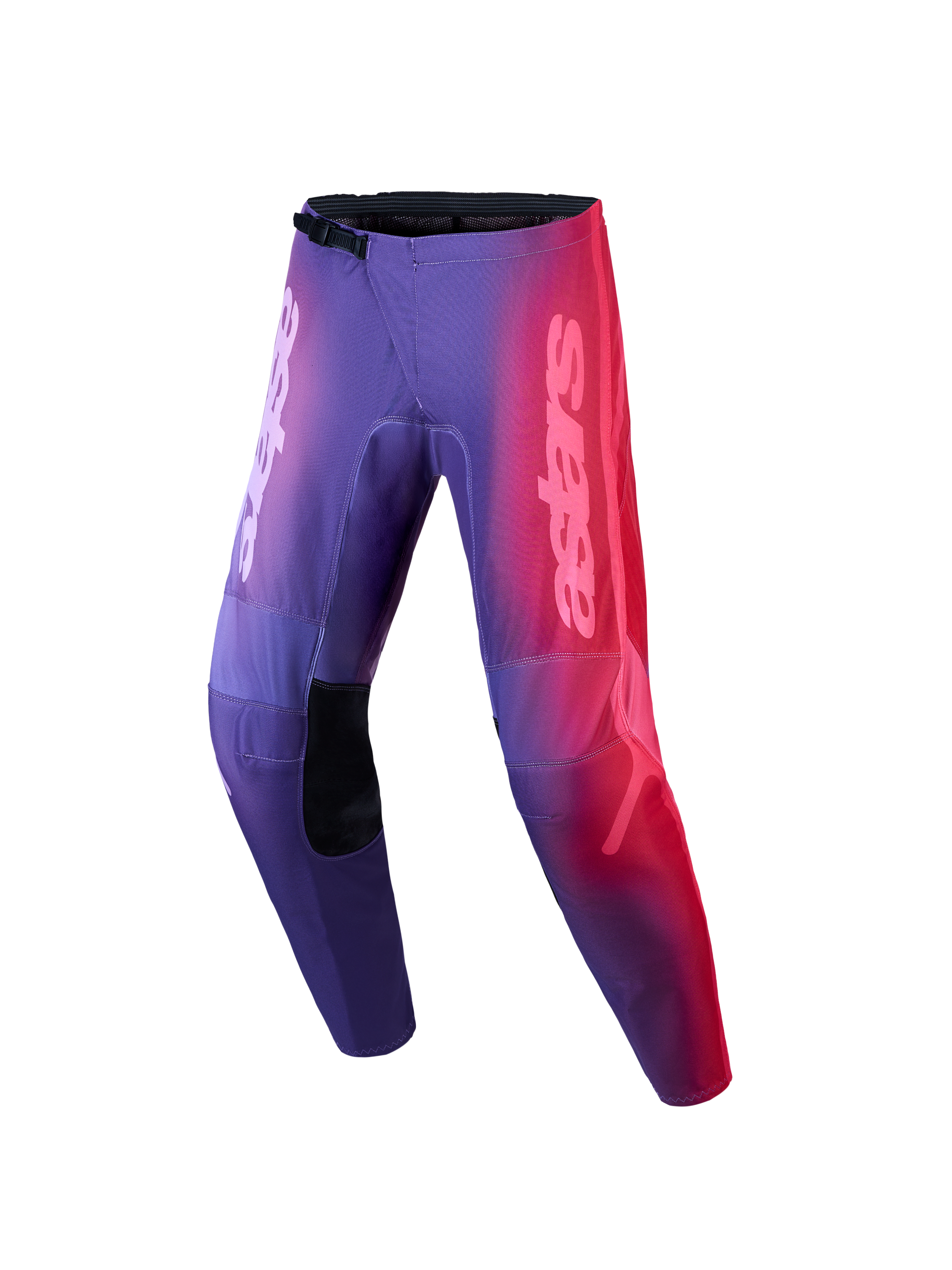 Alpinestars Stella Fluid Kepler bukser til damer, lilla og rød gradient, ergonomisk design til motocross.