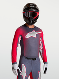 Alpinestars Supertech Hiten AFD Trøje, motocrosstrøje til herrer i grå og rød, åndbart mesh med laserskårne perforeringer, professionel racing pasform til terrænkørsel