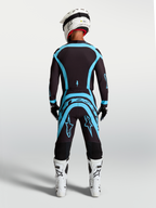 Alpinestars Supertech Vesta Jersey and Gear Set, professional black and turquoise motocross racing outfit with athletic fit.