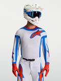 Alpinestars Supertech Vesta trøje, herre-motocrosstrøje i lys lilla med rød og blå, åndbart mesh til off-road.