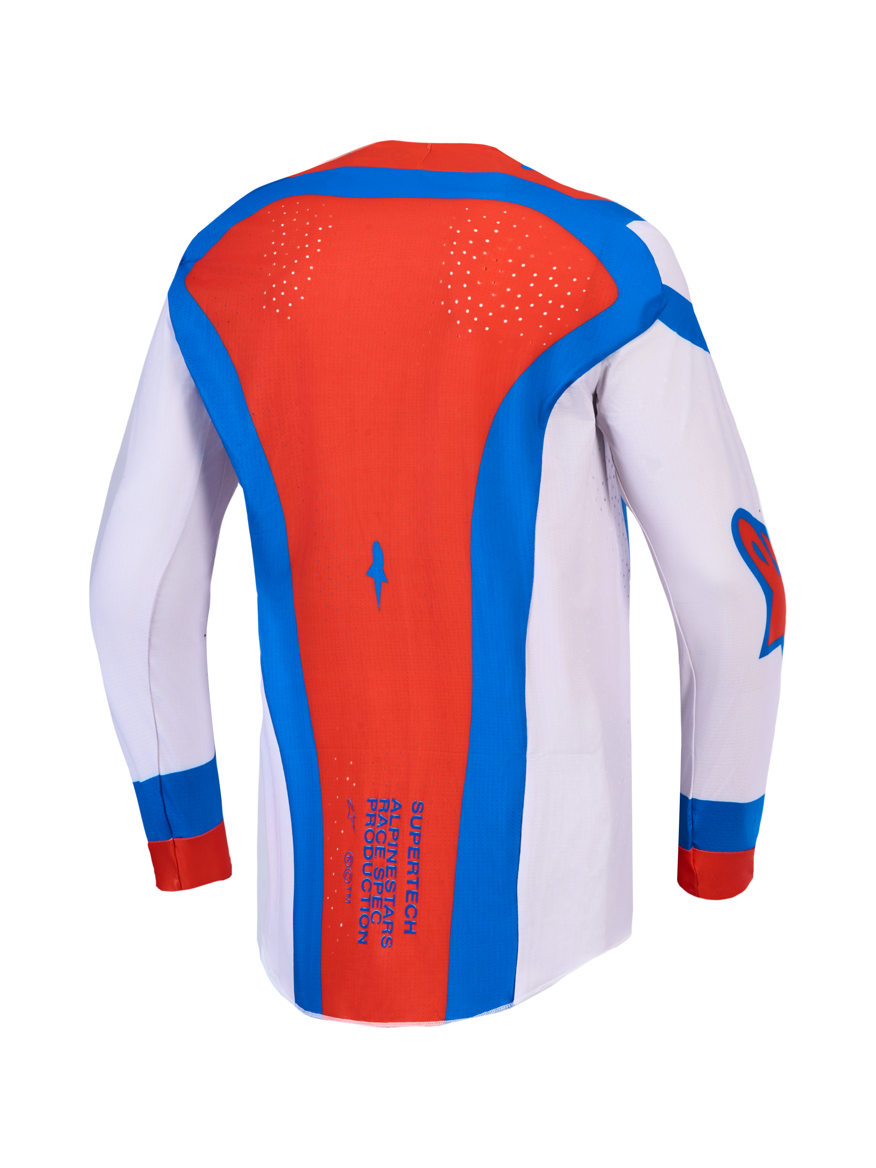 Alpinestars Supertech Vesta Jersey and 2027 Gear Set, lilac and red men's motocross top with laser-cut ventilation.