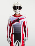 Alpinestars Techstar Maven trøje, rød og hvid herre-motocrosstrøje, atletisk pasform i letvægtstekstil.