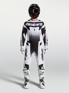 Alpinestars Techstar Swan trøje og udstyrssæt, herre-motocross-outfit i sort og hvid med prikket grafik