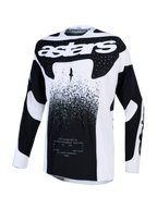 Alpinestars Techstar Swan trøje, herre-motocrossracingtrøje, hvid og sort, letvægts stretchstof med atletisk pasform.