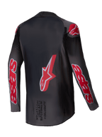 Alpinestars 2025 Supertech Lipan Jersey, Motocross Off-Road Jersey, Smoke and Bright Red, lightweight stretch mesh with perforated ventilation, rear view