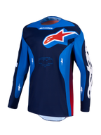 Alpinestars 2027 Racer Hunt Jersey, Men's Motocross Jersey, Blue and Navy Textile with Red and White logo accents.