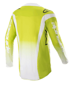 Alpinestars 2023 Techstar Push trøje, set bagfra, gul fluo og hvid, langærmet motocross-trøje med hvide sidepaneler og branding på ærmerne, teknisk off-road udstyr