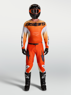 Alpinestars Racer Amber trøje og Racer Amber Gear Set, herre-motocross-sæt, orange og hvid, åndbar race-pasform.