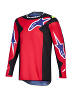 Alpinestars 2026 Fluid Grid trøje, motocross-trøje, rød, sort og lilla, med store lilla Astars-logoer på brystet og ærmerne, sorte sidepaneler og hvid Alpinestars-branding på kraven, performance polyfabric-konstruktion