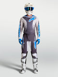 Alpinestars 2027 Fluid Drag Gear Set, gray and blue motocross racing outfit featuring performance jersey and pants.