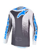Alpinestars Fluid Drag trøje, herre-motocrosstrøje i grå og blå, fugttransporterende poly-stof.