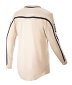 Alpinestars 2023 Racer Found Jersey, motocross-trøje, Mountain (Tan), set bagfra, med sorte striber over skuldrene og ned ad ærmerne, ergonomisk snit med længere bagside for dækning under kørsel